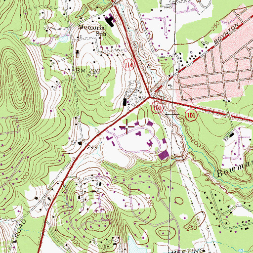 Topographic Map of Bedford Police Dept, NH