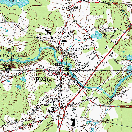 Topographic Map of Epping Police Dept, NH