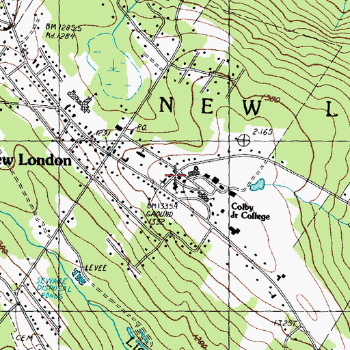 Topographic Map of New London Police Department, NH