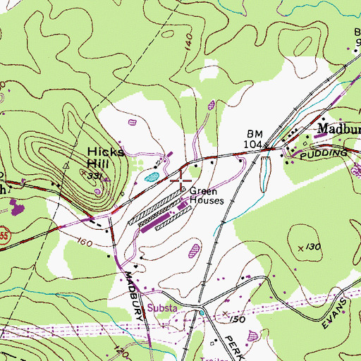 Topographic Map of Madbury Police Department, NH