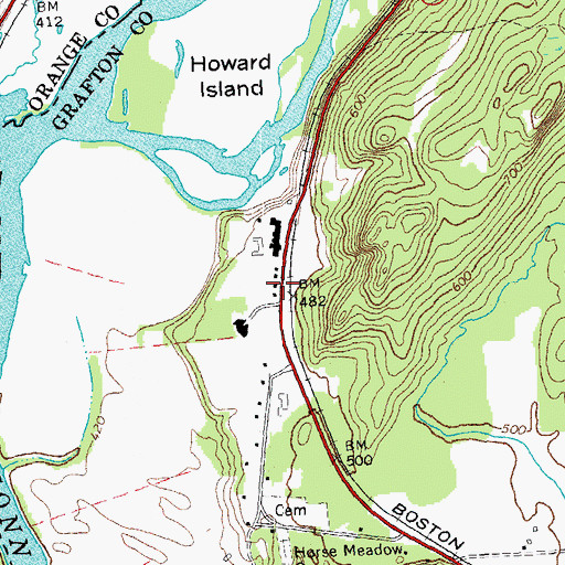 Topographic Map of Grafton Sheriff Department, NH