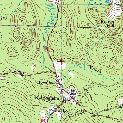Topographic Map of Nottingham Police Dept, NH