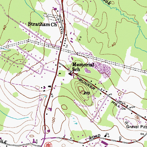 Topographic Map of Stratham Police Dept, NH