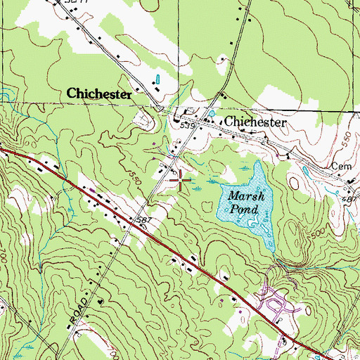 Topographic Map of Chichester Police Dept, NH