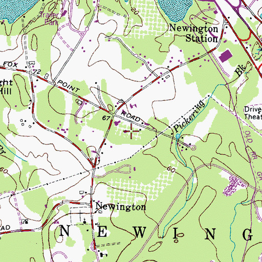 Topographic Map of Newington Police Dept, NH