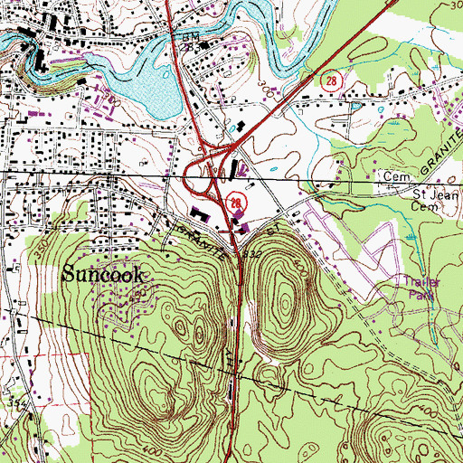 Topographic Map of Allenstown Police Department, NH