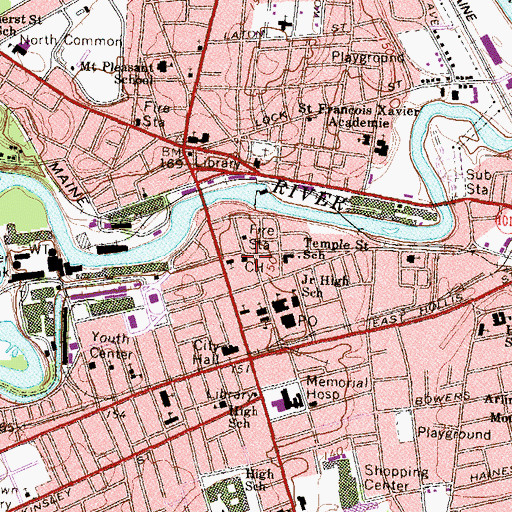 Topographic Map of Hillsborough County Sheriff, NH