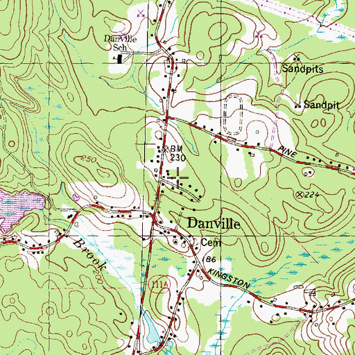 Topographic Map of Danville Police Dept, NH