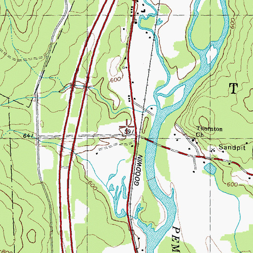 Topographic Map of Thornton Police Dept, NH