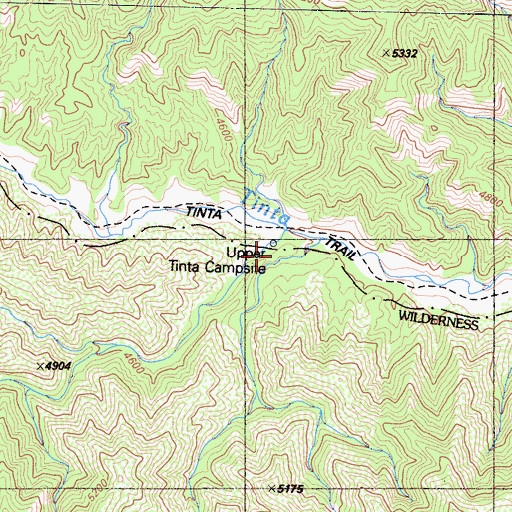 Topographic Map of Upper Tinta Campground, CA