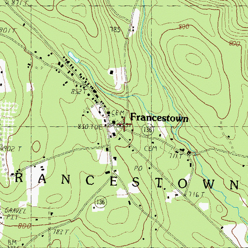 Topographic Map of Francestown Police Department, NH