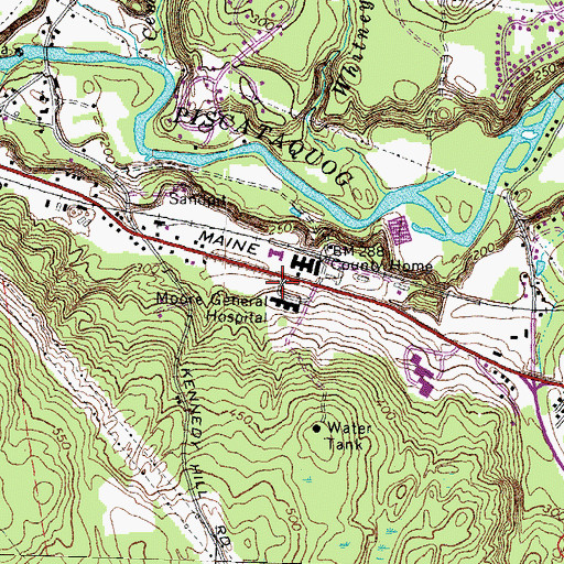 Topographic Map of Goffstown Police Department, NH