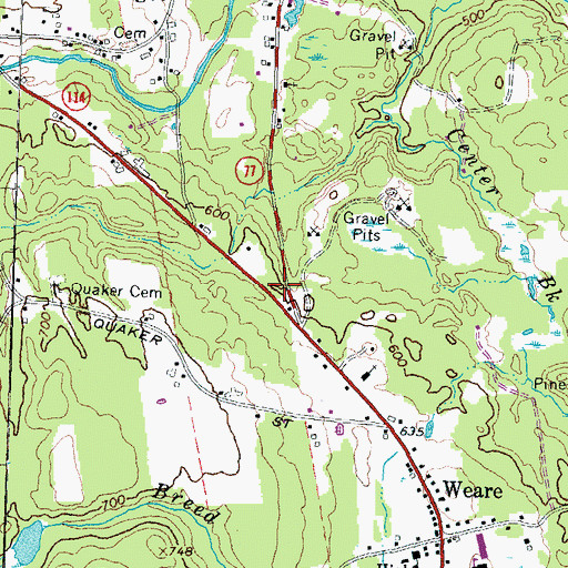 Topographic Map of Weare Police Dept, NH