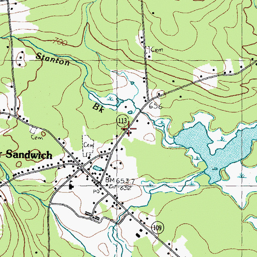 Topographic Map of Sandwich Police Department, NH