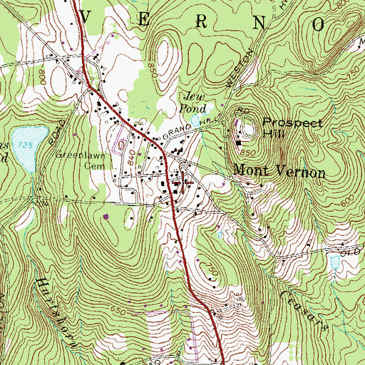 Topographic Map of Mont Vernon Police Dept, NH
