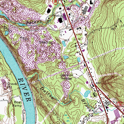 Topographic Map of Hooksett Police Department, NH
