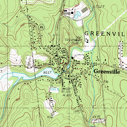 Topographic Map of Greenville-Temple Police Department, NH