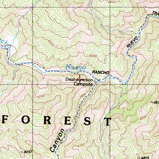 Topographic Map of Deal Campground, CA