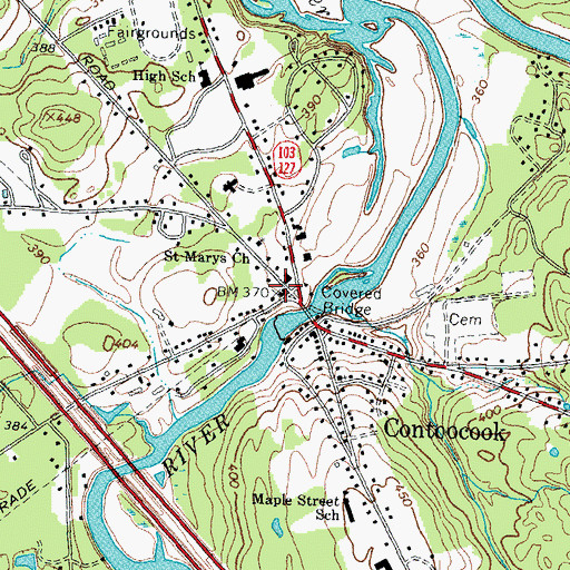 Topographic Map of Hopkinton Police Dept, NH