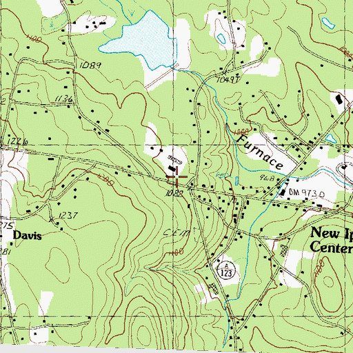 Topographic Map of New Ipswich Police Department, NH