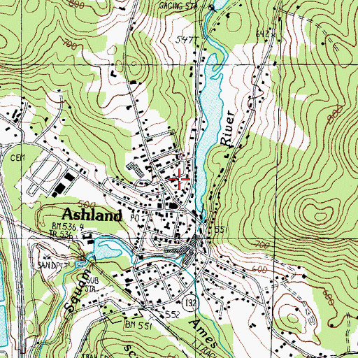 Topographic Map of Ashland Police Department, NH