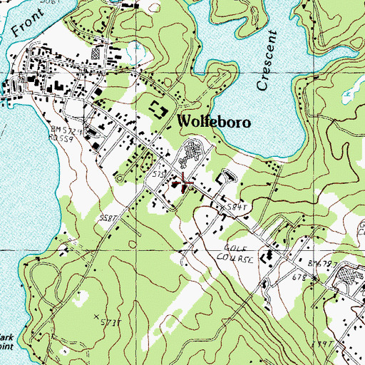 Topographic Map of Wolfeboro Police Department, NH