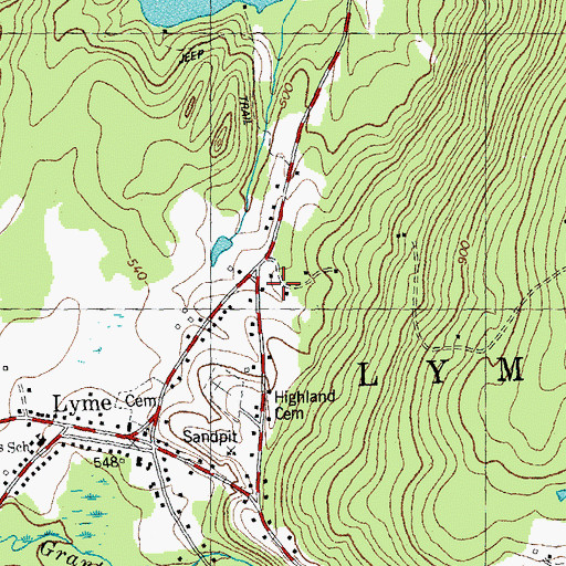 Topographic Map of Lyme Town Police Department, NH