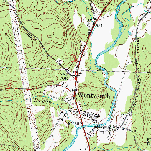 Topographic Map of Wentworth Police Dept, NH