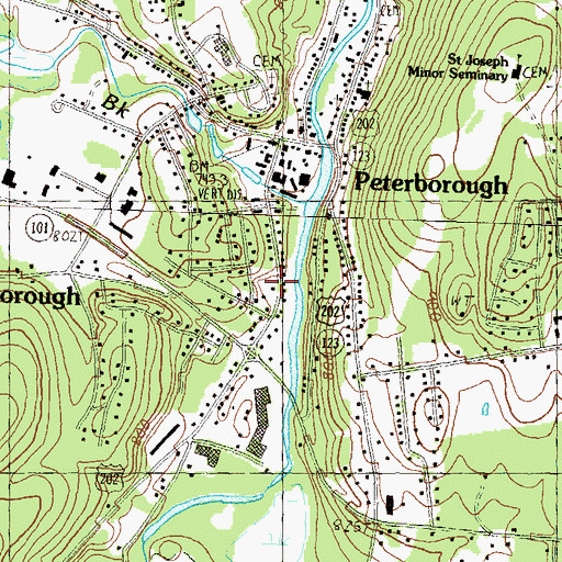 Topographic Map of Peterborough Police Department, NH