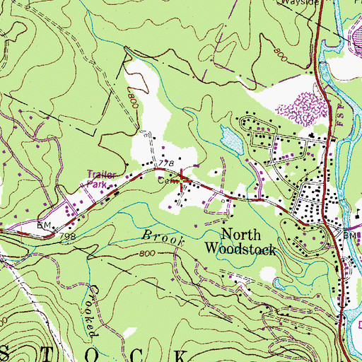Topographic Map of Woodstock Police Department, NH