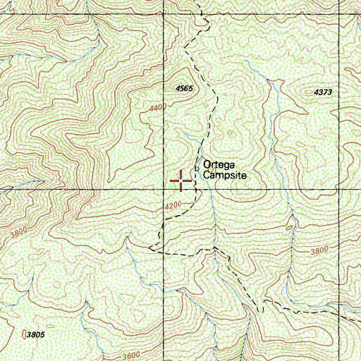 Topographic Map of Ortega Campground, CA
