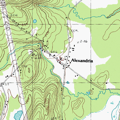 Topographic Map of Alexandria Police Dept, NH
