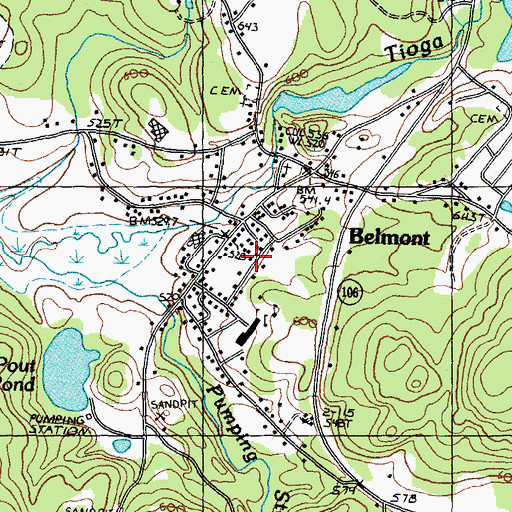 Topographic Map of Belmont Police Department, NH