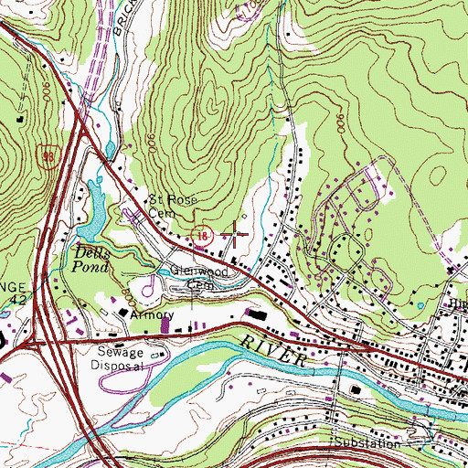 Topographic Map of Littleton Police Department, NH