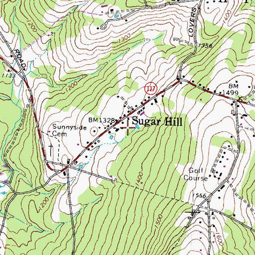 Topographic Map of Sugar Hill Police Dept, NH