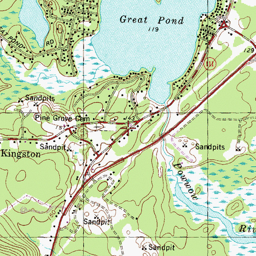 Topographic Map of Kingston Police Dept, NH