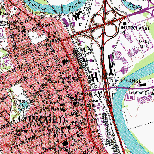 Topographic Map of Merrimack County Sheriff's Office, NH