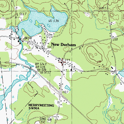 Topographic Map of New Durham Police Department, NH