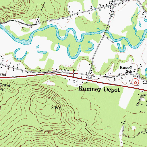 Topographic Map of Rumney Police Department, NH