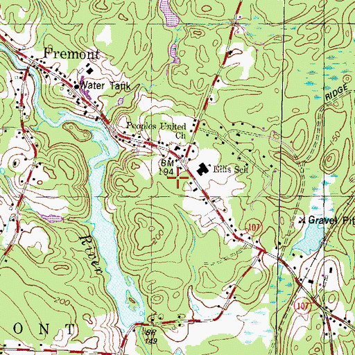 Topographic Map of Fremont Police Department, NH