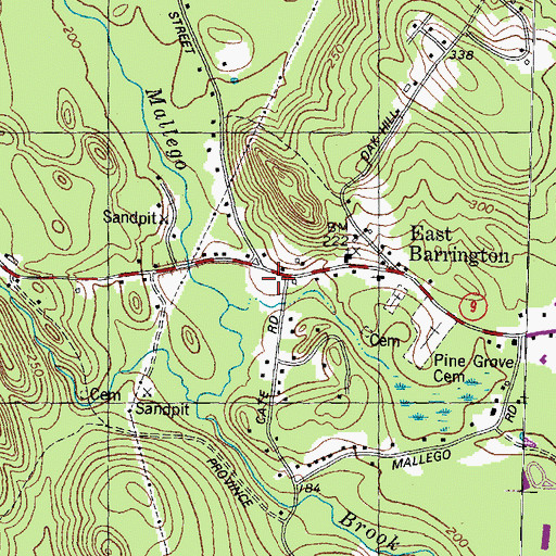 Topographic Map of Barrington Police Dept, NH