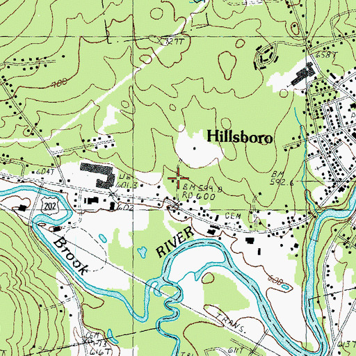 Topographic Map of Hillsboro Police Dept, NH