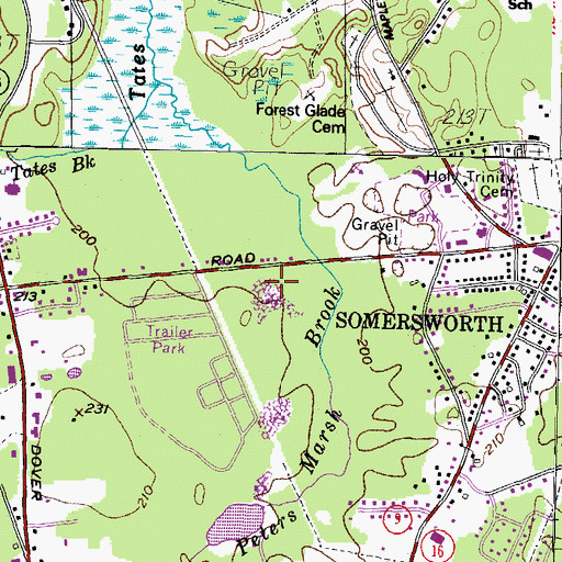 Topographic Map of Somersworth Police Department, NH