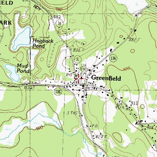 Topographic Map of Greenfield Police Department, NH