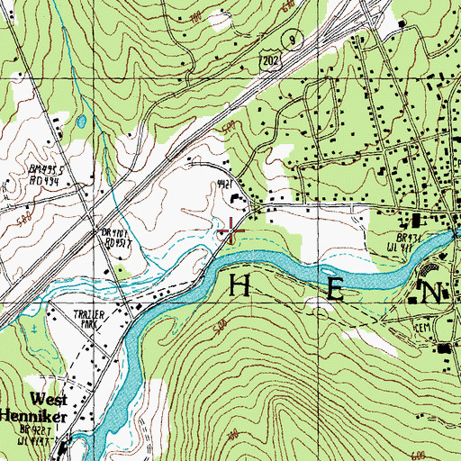 Topographic Map of Henniker Police Department, NH