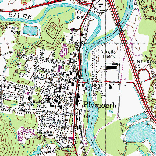 Topographic Map of Plymouth State University Police Department, NH