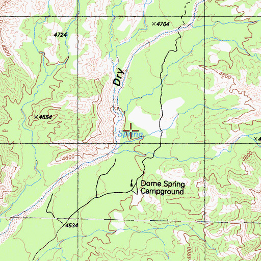 Topographic Map of Dome Spring Campground, CA