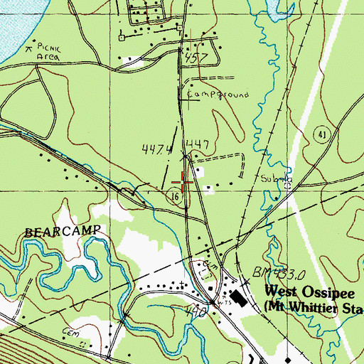Topographic Map of New Hampshire State Police Troop E, NH