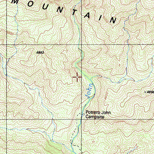 Topographic Map of Potrero John Campground, CA