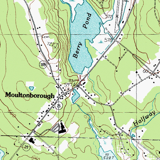 Topographic Map of Moultonborough Police Department, NH